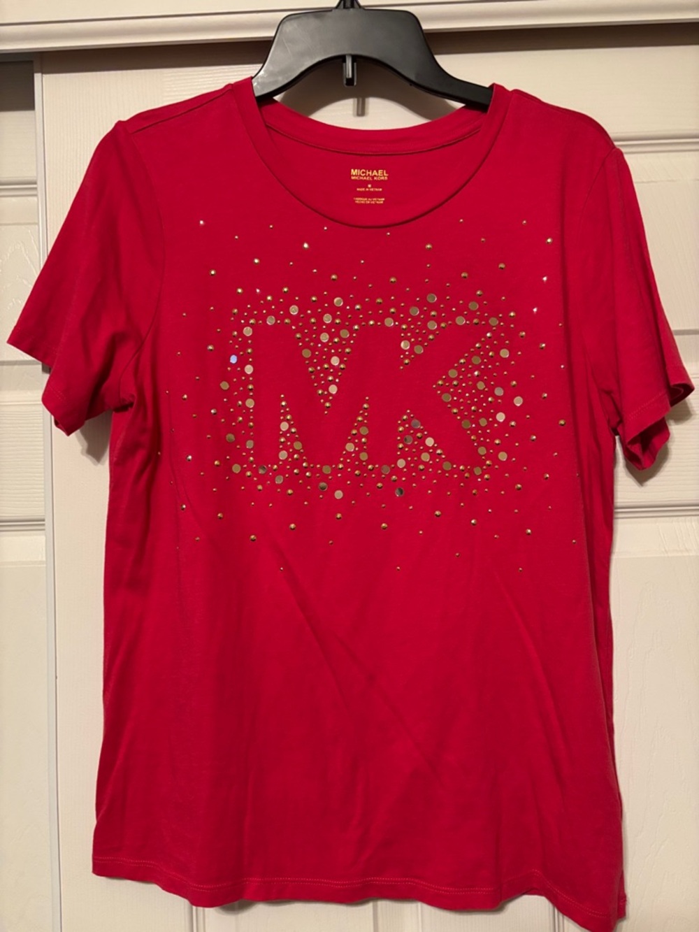 Michael Kors Red Tee with Gold Stud Logo